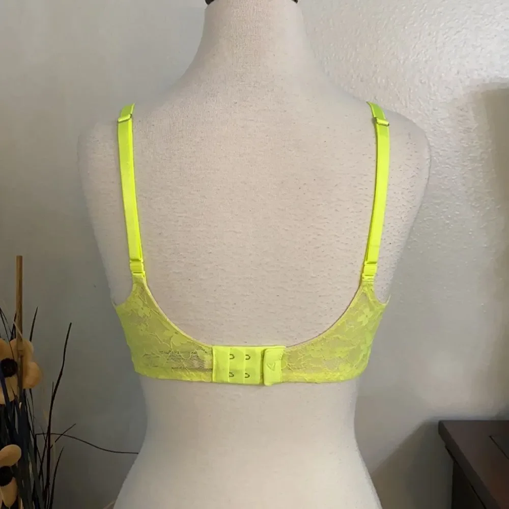 Victoria’s Secret Dream‎ Angel’s Yellow Lace Convertible Push Up Bra Size 34DD